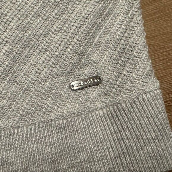Women's Calvin Klein Mixed Media Sweater Gray/White XL Worn Once EUC! - Picture 5 of 5
